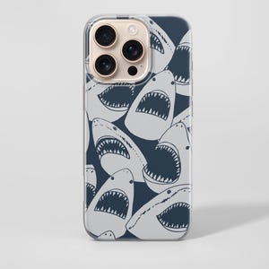 Funda de teléfono con diseño de tiburones y peces submarinos para iPhone 17, 16e, 15, 14, 13, 12, Google Pixel 10, 9 Pro, 8, Samsung S25 edge, S24