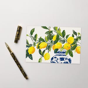 Carte postale CITRONS, carte postale citrons d'Italie, carte postale standard Citrons d'Amalfi Funky Yellow Lemons