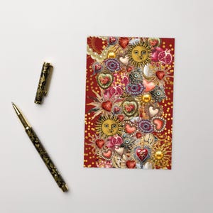 Carte postale sacré coeur, fêter la carte postale, mosaïque d'anniversaire carte postale Standard vintage anniversaire soleil Illustration