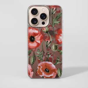 Poppy case Phone Case Red Blooms phone cover Cover for iPhone 17, 16e, 15, 14, 13, 12, Google Pixel 10, 9 Pro, 8, Samsung S25 edge, S24