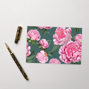 PEONY Postkarte, Celebrate Postkarte, Geburtstagspfingstrosen Standard-Postkarte Funky Geburtstagswunsch