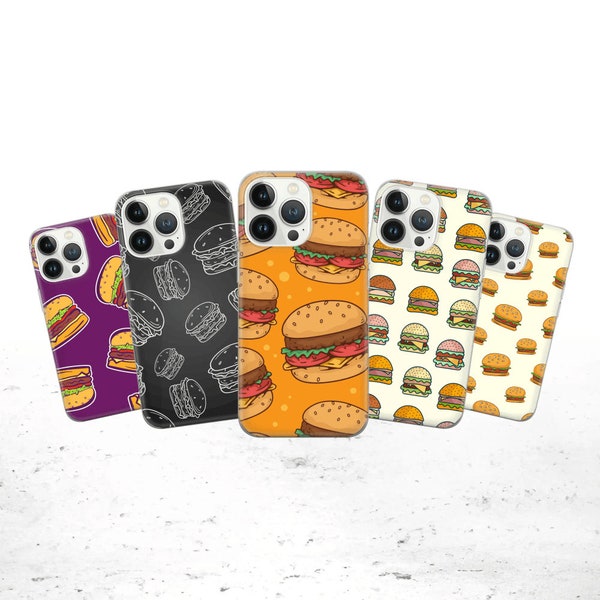 Cheeseburger Phone Case Burger Cover for iPhone 15 14 13 12 Pro 11 XR SE, Samsung S23 S22 A73 A53 A13 A14 S21 Fe S20, Pixel 8 7 6A