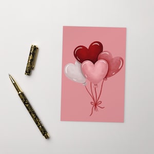 HEARTS Postkarte, Valentinstag Postkarte, Herzen Standard Postkarte Funky süsse Rote Herzen Postkarte