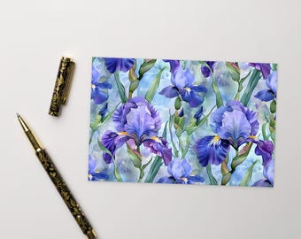 IRIS Flower Postcard, Puple Iris Postcard, Purple Blooms Standard Postcard Funky Iris Wildflowers