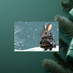 Carte postale de LAPIN de NOL, carte postale de lapin, animaux mignons Carte postale standard Noël génial