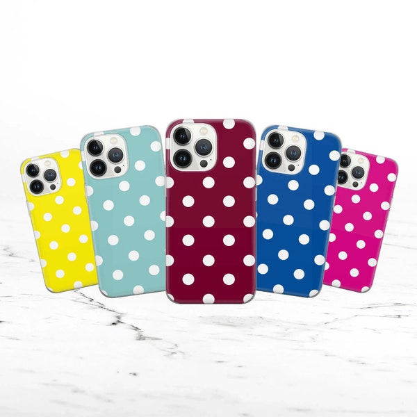 Polka dots Phone Case Fashionable Cover for iPhone 14 13 12 Pro 11 XR 8 7, Samsung S23 S22 A73 A53 A13 A14 S21 Fe S20, Pixel 7 6A