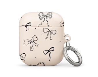 BOW Case for AirPods® Coquette case for 1st, 2nd, and 3rd generation AirPods® and 1st and 2nd gen AirPods® Pro® Black Bow