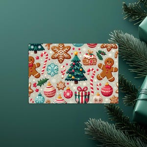 Carte postale HIVER, carte postale de Noël, jolie carte postale standard du père Noël Noël funky hiver cosy