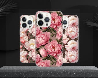 Peony case Handyhülle Pink Blooms Handyhülle Cover für iPhone 17, 16e, 15, 14, 13, 12, Google Pixel 10, 9 Pro, 8, Samsung S25 edge, S24