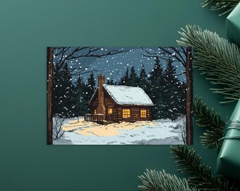 Carte postale HIVER, carte postale de Noël, jolie carte postale standard du père Noël Noël funky hiver cosy