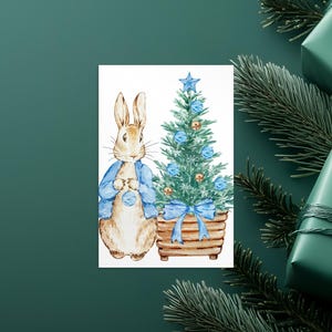 Carte postale de LAPIN de NOL, carte postale de lapin, carte postale standard d'animaux mignons Noël génial
