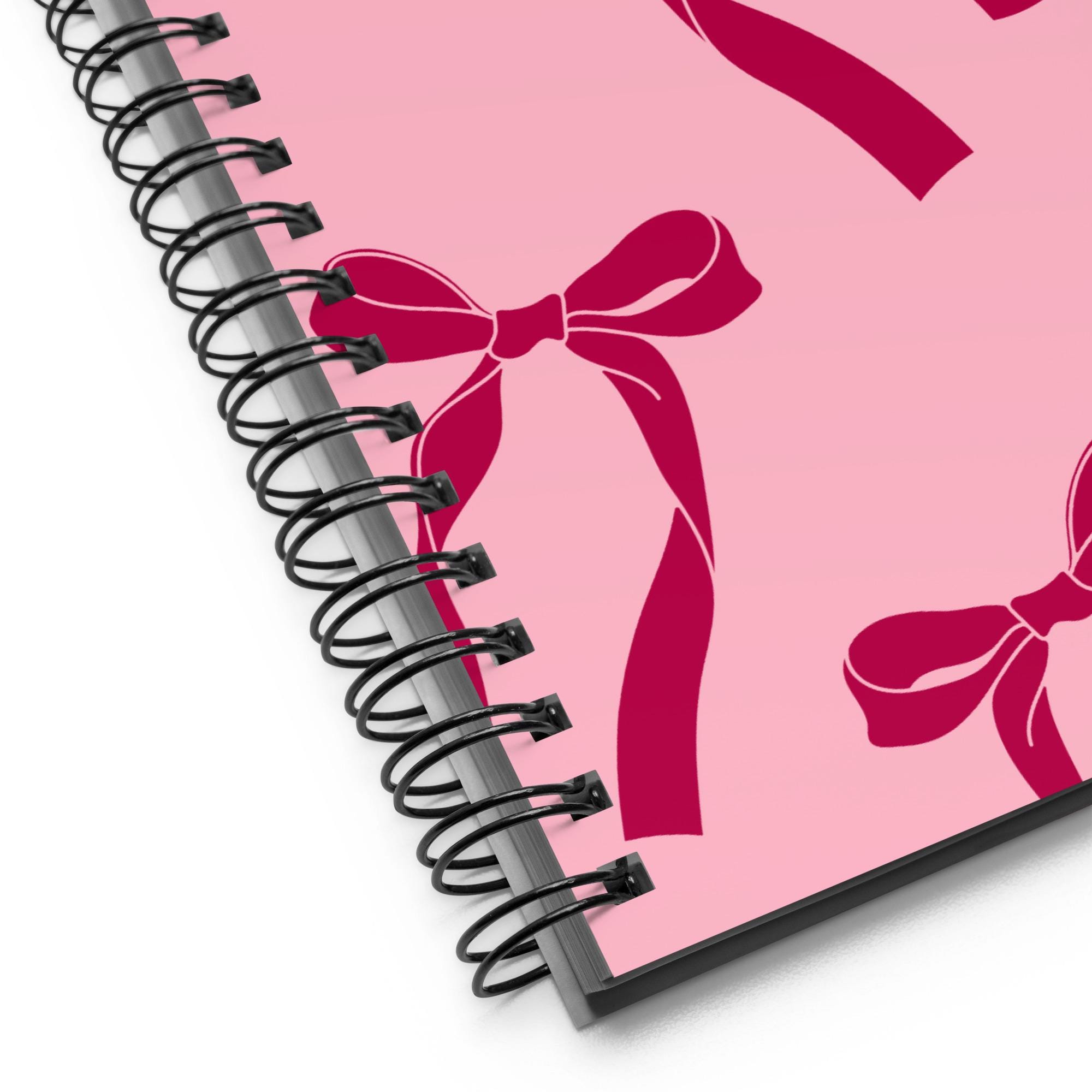 PINK BOW Spiral Notebook Coquette Jornal Red Bow Notes Notebook ...