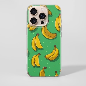 Custodia per telefono BANANA gialla, motivo tropicale, per iPhone 16 Pro, 14, 13, 12, Google Pixel 9, modelli disponibili: Samsung Exotic Galaxy S25 Ultra Elegante