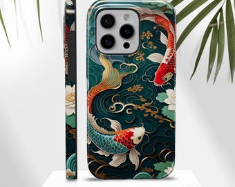 Koi Fish phone case Phone Case Japanese phone TOUGH Cover for iPhone 17, 16e, 15, 14, 13, 12, Google Pixel 10, 9 Pro, 8, 7A, Samsung S25