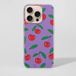 Custodia per telefono CHERRY Red Berry per iPhone16Pro,14,13,12,11, tutti i modelli disponibili Google Pixel, Galaxy Sweet blooms Samsung Fresh Fruits di tendenza