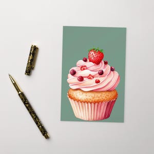 Postal de CUMPLEAÑOS, Postal de Celebración, Postal Estándar de Pastel de Cumpleaños, Deseo de Cumpleaños Divertido