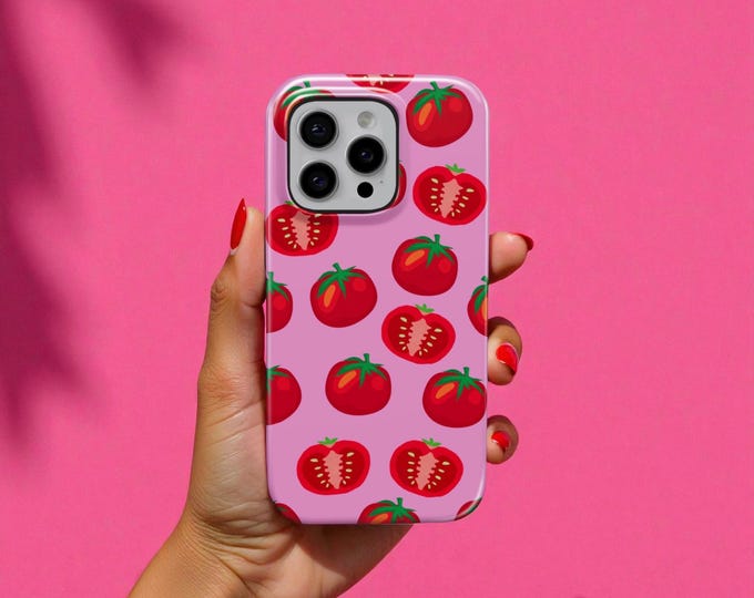 Tomato phone case Phone Case Red Funky phone TOUGH Cover for iPhone 17, 16e, 15, 14, 13, 12, Google Pixel 10, 9 Pro, 8, 7A, Samsung S25
