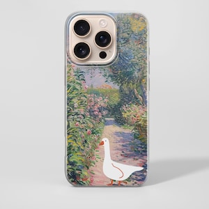 SILLY GOOSE Custodia per telefono Custodia divertente per anatra per iPhone 16 Pro, 15, 14, Google Pixel, modelli disponibili Samsung Bird Galaxy S25 Ultra Animali Oca