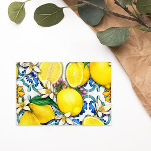 AMALFI LEMONS Postcard, Lemons Postcard, Amalfi Blooms Standard Postcard Funky Lemons