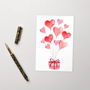 HEARTS Postkarte, Valentinstag Postkarte, Herzen Standard Postkarte Funky süsse Rote Herzen Postkarte