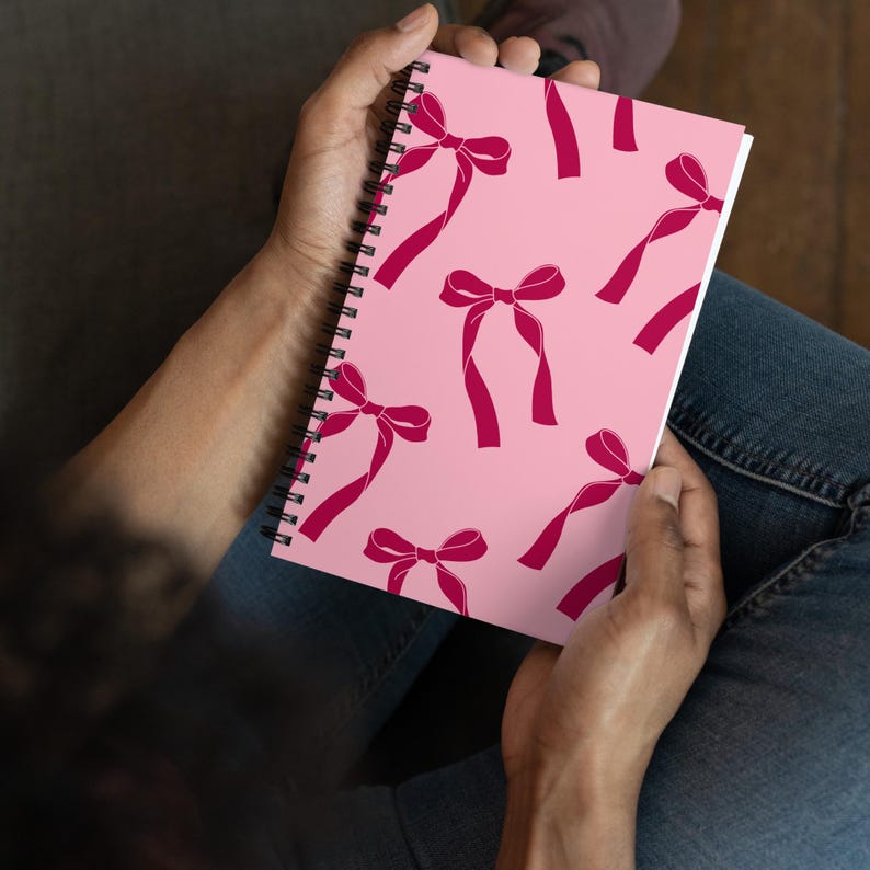 PINK BOW Spiral Notebook Coquette Jornal Red Bow Notes Notebook ...