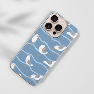 Coque de portable Seagull Vagues et oiseaux pour iPhone 16e, 15, 14, 13, 12, Google Pixel 9Pro XL, 8A, 7A, 6A, Samsung S25, S24 FE, S23, A22