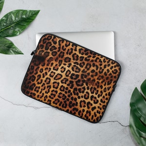 LEOPARD Laptop Sleeve, Cheetah iPad Sleeve, Wild Print Computer Tote Bag for Travel, Laptop Sleeve Business or School