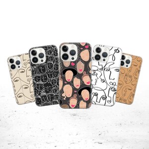 Lines case Phone Case Aesthetic Face phone cover Cover for iPhone 17, 16e, 15, 14, 13, 12, Google Pixel 10, 9 Pro, 8, Samsung S25 edge, S24