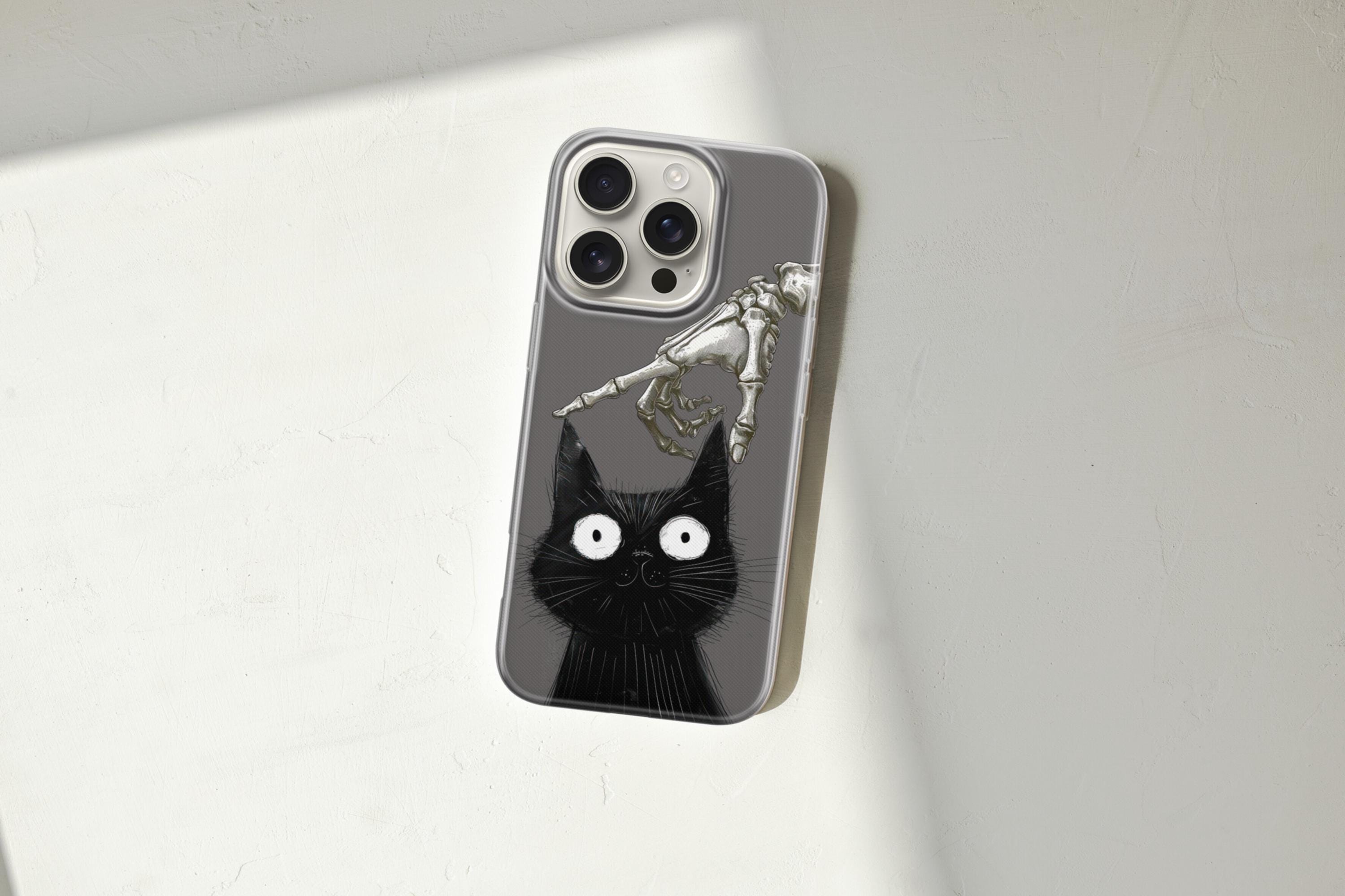 Skeleton Phone Case Phone Case Black Cat Phone Cover for iPhone 17, 16e,  15, 14, 13, 12, Google Pixel 10, 9 Pro, 8, 7A, Samsung S25 Edge - Etsy