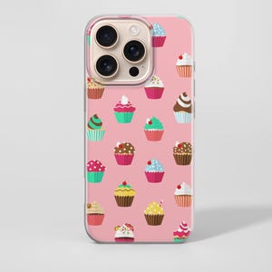 CUPCAKE Custodia per telefono Sweet Cover Chocolate per iPhone 16 Pro, 14, 13, 12, Google Pixel 9 Elegant Sprinkles, Samsung Galaxy S25 Ultra, Minimal Pink