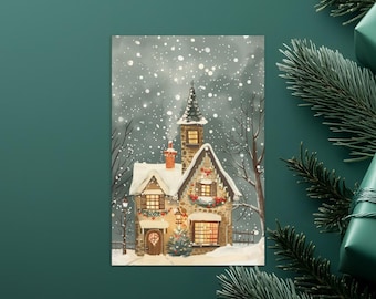 COZY WINTER Postcard, Christmas Postcard, Cute Winter Standard Postcard Funky Christmas Cozy Winter