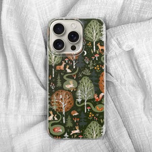 Custodia per telefono con animali della FORESTA, da favola, per iPhone 16e, 15, 14, 13, 12, Google Pixel 9Pro XL, 8A, 7A, 6A, Samsung S25, S24 FE, S23, A22
