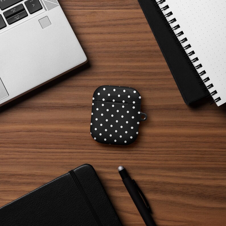 POLKA DOTS Case for AirPods® Black Polka dots case for 1st, 2nd, and 3rd generation AirPods® and 1st and 2nd gen AirPods® Pro® Polka Dots