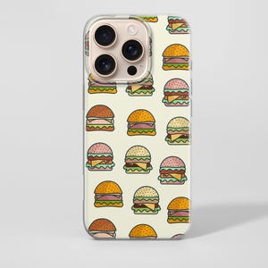 Cheeseburger Phone Case Fast Food Cheese Cover for iPhone 16e, 15, 14, 13, 12, Google Pixel 9Pro XL, 8A, 7A, 6A, Samsung S25, S24 FE, S23