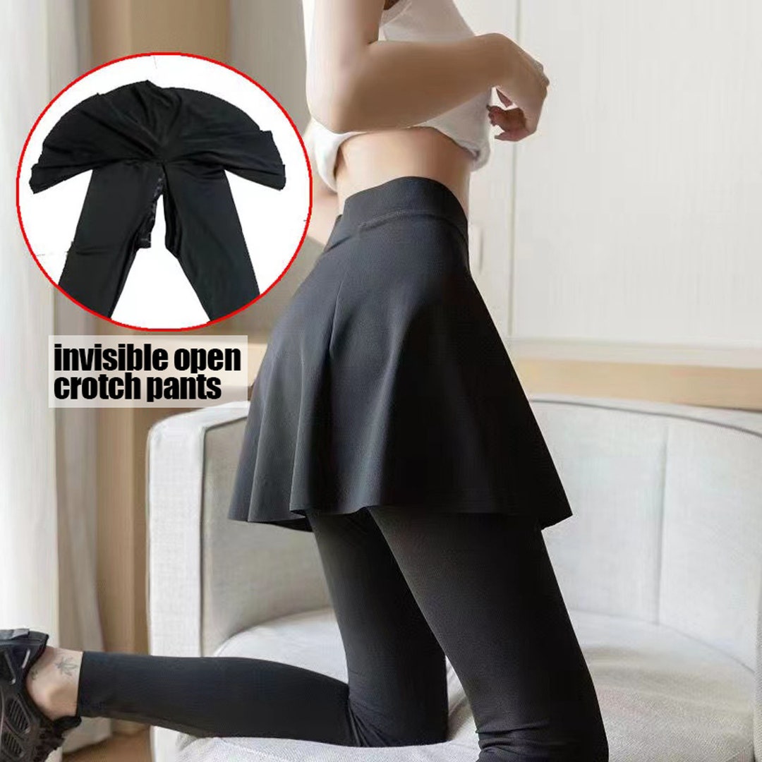 Open Crotch Leggings, Crotchless Leggings With Zipper,sexy Gym Pants ...