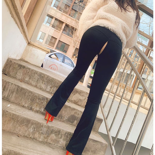 Open Crotch Yoga Pants Etsy