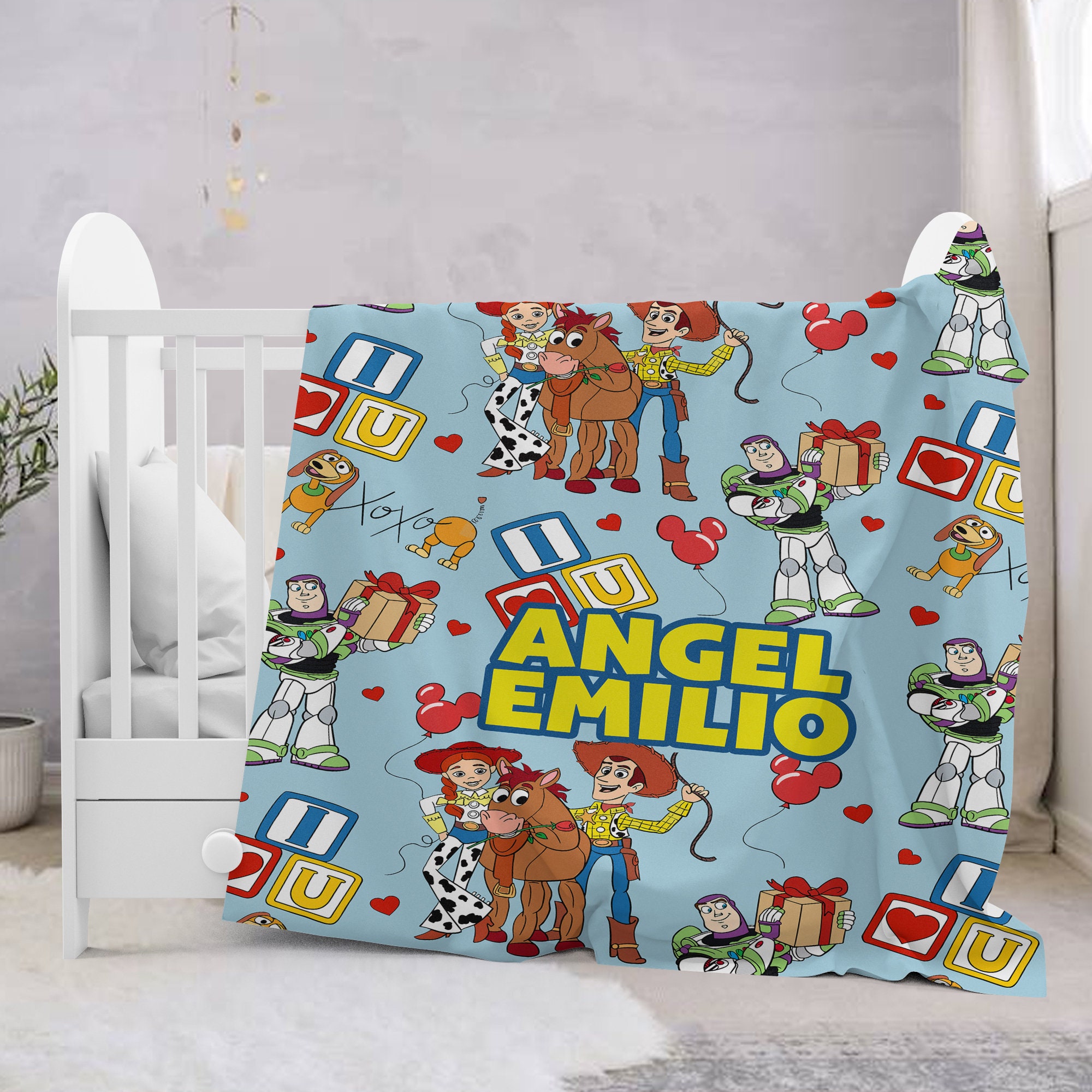 Personalized Toy Movie Blanket, Characters Blanket, Magic World Blanket Christmas Gift