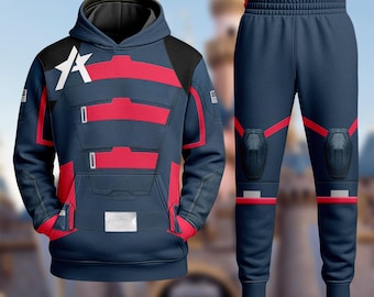 US Agent John Walker 3D Hoodie T-Shirt, Thunderbolts Sweatshirt, Avengers Costume T-Shirt, Superhero Cosplay Costume Tee