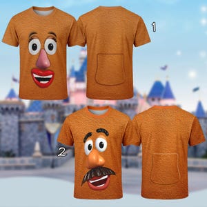 Toy Characters Head Face Couple 3D Shirt, Potato Head Matching Shirt, Toy Potato Couple Family Halloween Cosplay Costume, Honeymoon Outfit