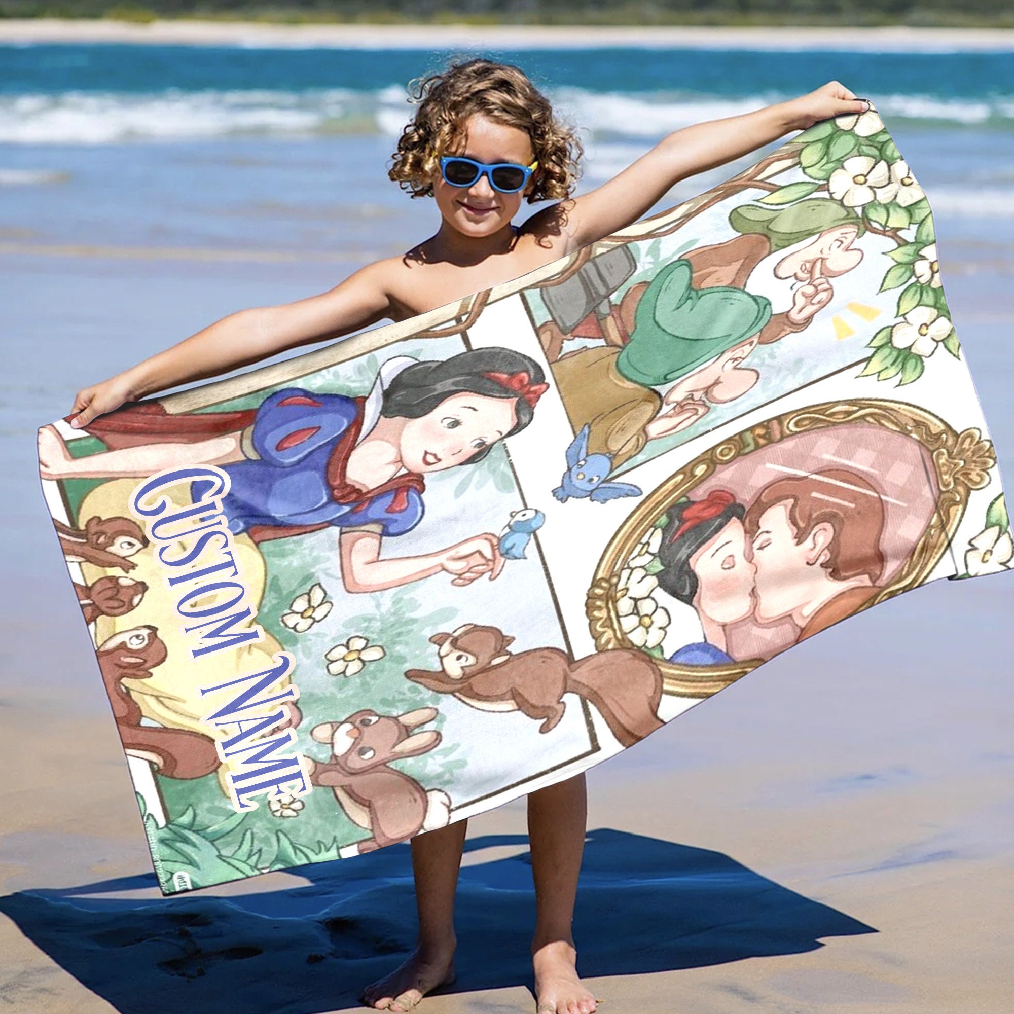 Princess Movie Beach Towels, White Princess Beach Towels, Magic World Beach Towel, Princess Beach Towel, Cartoon Beach Towel Gift