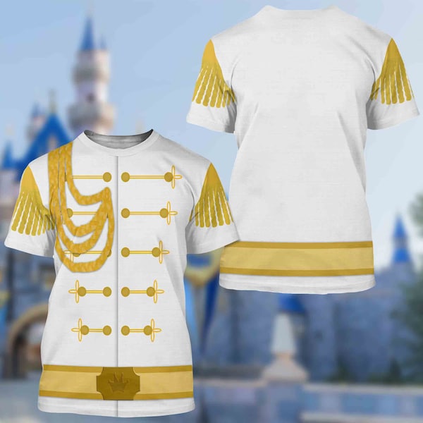 Chemise 3D costume prince charmant, t-shirt costume d'Halloween pour groupe familial, t-shirt assorti au film, cadeau d'équipe de cosplay, chemise Magic Kingdom