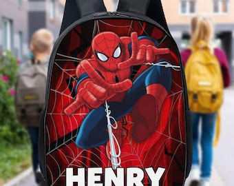 Personalized Spiderman Superhero Backpack, Custom Name Hero Lunch Bag, Spiderman Hero Bottle, Superhero Theme Tumbler, School Gift