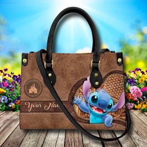 Custom Name Leather Bag, Series Movie Bag, Happy DogLeather Crossbody Bag, Dog Leather Handbag, Cartoon Leather Shoulder Bag
