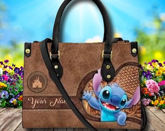 Custom Name Leather Bag, Series Movie Bag, Happy DogLeather Crossbody Bag, Dog Leather Handbag, Cartoon Leather Shoulder Bag