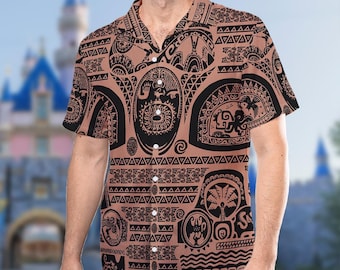 Disney Moana Tattoos 3D Hawaiian Shirt, Maui I Know It&#39;s A Lot Hawaii Shirt, Moana Maui Movie Button Up, Moana Tattoo Summer Trip Tee