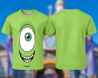 Camiseta de Mike de Monster Inc., camiseta de cosplay de Mike para Halloween, camiseta de cosplay de personaje de Monster Inc., estampado completo de Mike para Halloween.