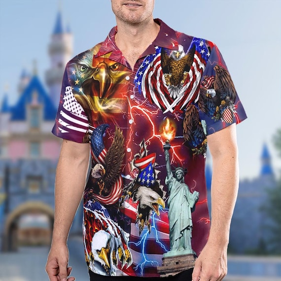Memorial Day Sales American Flag Shirt For Men Hawaiian American