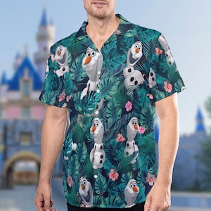Disney Frozen Hawaiian Shirt, Olaf Hawaiian Shirt, Olaf Summer Beach Shirt, Frozen Hawaii Shirt, Frozen Christmas Family Trip Shirt