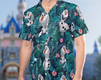 Frozen Hawaiian Shirt, Olaf Hawaiian Shirt, Olaf Summer Beach Shirt, Frozen Hawaii Shirt, Frozen Christmas Family Trip Shirt