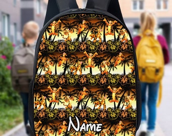 Personaliseer rugzak Tiger Tropical Bag, Tiger Bottle, Bear Movie Lunch Bag, Magic World 3D All Over Print Bag, Back To School Gift